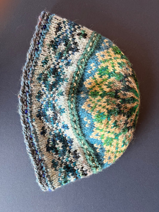 Handspun Handknit Hat - One of a Kind #19